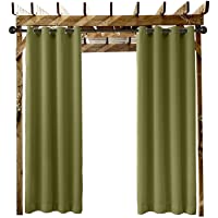 ChadMade Cortinas Terraza Exterior Aceituna 132 An X 213 Al CM Cortina Opaca con Ojal para el Porche Delantero Pérgola…